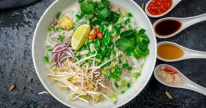 (vibrant bowl of pho)